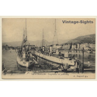 Toulon: Topilleurs Au Petit Rang / Warship (Vintage PC 1910s)