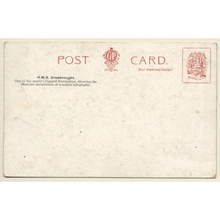 H.M.S. Dreadnought / Royal Navy - Warship (Vintage Artist PC 1900s)