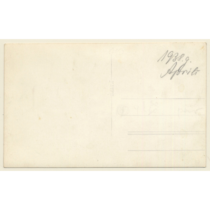 Stunning Darkhaired Female With Teddy Bear *2 (Vintage RPPC 1938)