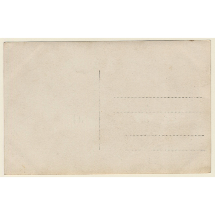 Little Girl With Straw Hat & Teddy Bear (Vintage RPPC 1910s/1920s)