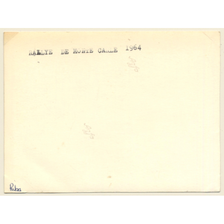 Rallye Monte Carlo 1964: N°258 Austin Cooper S / Bosman - Nendess (Vintage Photo)