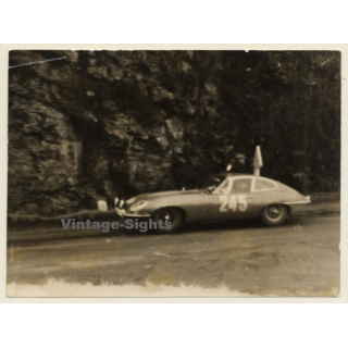 Rallye Monte Carlo 1964: N°245 Jaguar E Type 3.8 / Pinder - Pollard (Vintage Photo)