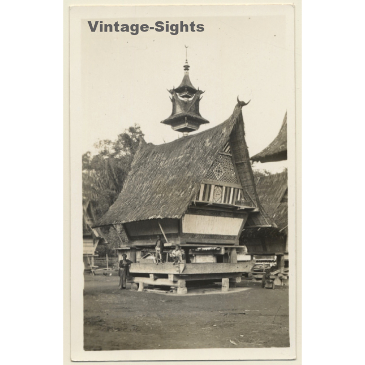 Sumatra / Indonesia: Pile Dwelling House*2 / Batak Architecture (Vintage RPPC ~1920s/1930s)