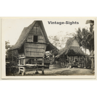 Sumatra / Indonesia: Pile Dwelling House*4 / Batak Architecture (Vintage RPPC ~1920s/1930s)