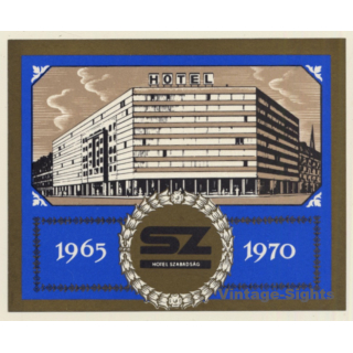 Budapest / Hungary: Hotel Szabadsag (Vintage Luggage Label)