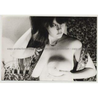 Upper Half Of Busty 80s Nude (Vintage Photo B/W DDR ~1980s)