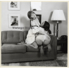 Erotic Study: 2 Semi Nude Girlfriends On Couch / Butt - Lesbian INT (Vintage Photo KORENJAK 1970s/1980s)