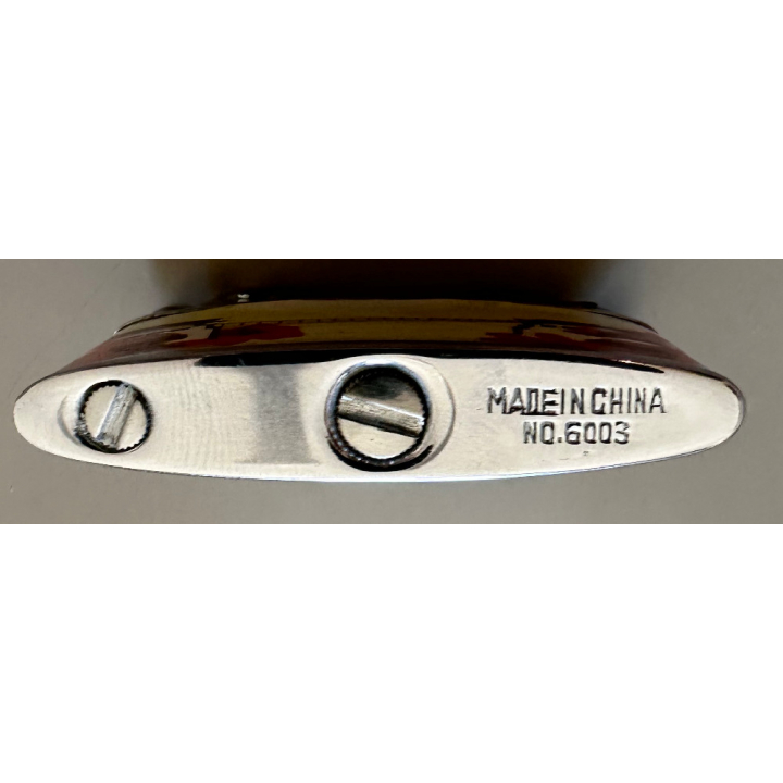 Vintage Petrol Lighter N°6003 / Asian Decor (China ~1960s)