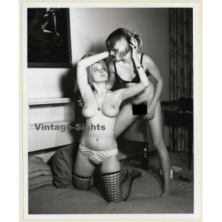 Erotic Study: 2 Semi Nude Girlfriends*2 / Boobs - Lesbian INT (Vintage Photo KORENJAK 1970s/1980s)