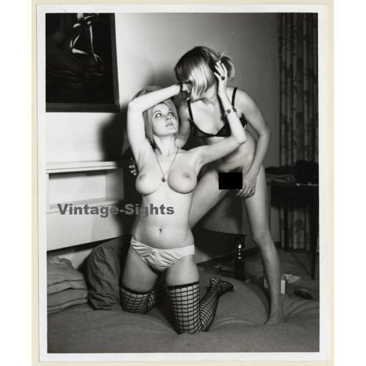 Erotic Study: 2 Semi Nude Girlfriends*2 / Boobs - Lesbian INT (Vintage Photo KORENJAK 1970s/1980s)