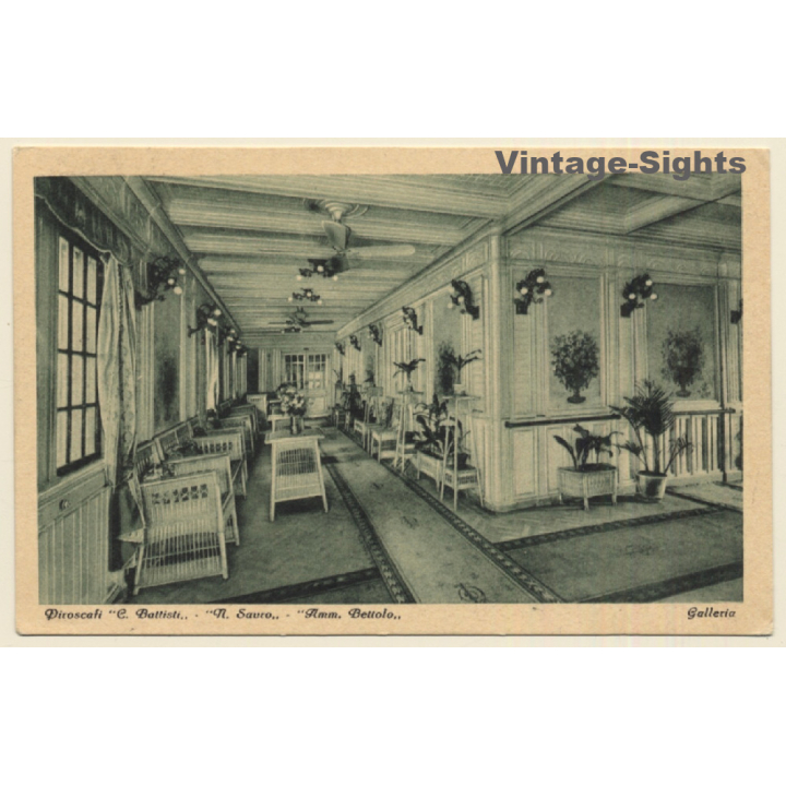 Steamers C.Battisti N.Sauro Amm.Bettolo / Galleria (Vintage PC ~1920s/1930s)