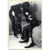 Darkhaired Mistress About To Whip Maid / BDSM (2nd Gen. Photo B/W ~1960s)