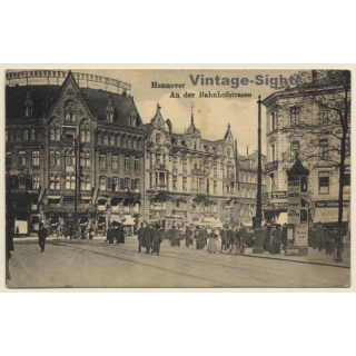 Hannover / Germany: An Der Bahnhofstrasse - Field Post (Vintage PC 1918)