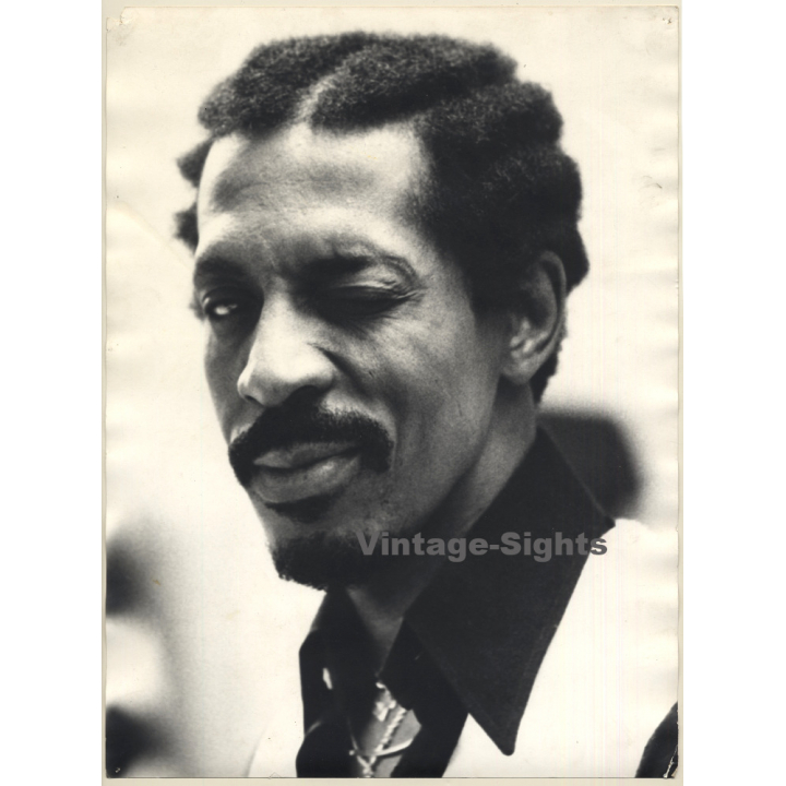 Jochen Baeuerle: Great Portrait Of Ike Turner (Large Vintage Photo B/W ~1970s)