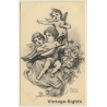 Malerschule Wilhelm Schütze: Putten - Rosen - Engel N°9 (Vintage PC ~1920s)