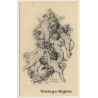 Malerschule Wilhelm Schütze: Putten - Rosen - Engel N°16 (Vintage PC ~1920s)