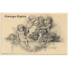 Malerschule Wilhelm Schütze: Putten - Rosen - Engel N°19 (Vintage PC ~1920s)