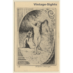Malerschule Wilhelm Schütze: Putten - Engel - Art Nouveau N°39 (Vintage PC ~1920s)