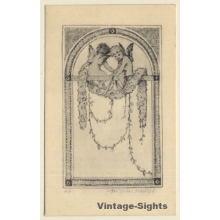 Malerschule Wilhelm Schütze: Putten - Engel - Art Nouveau N°40 (Vintage PC ~1920s)