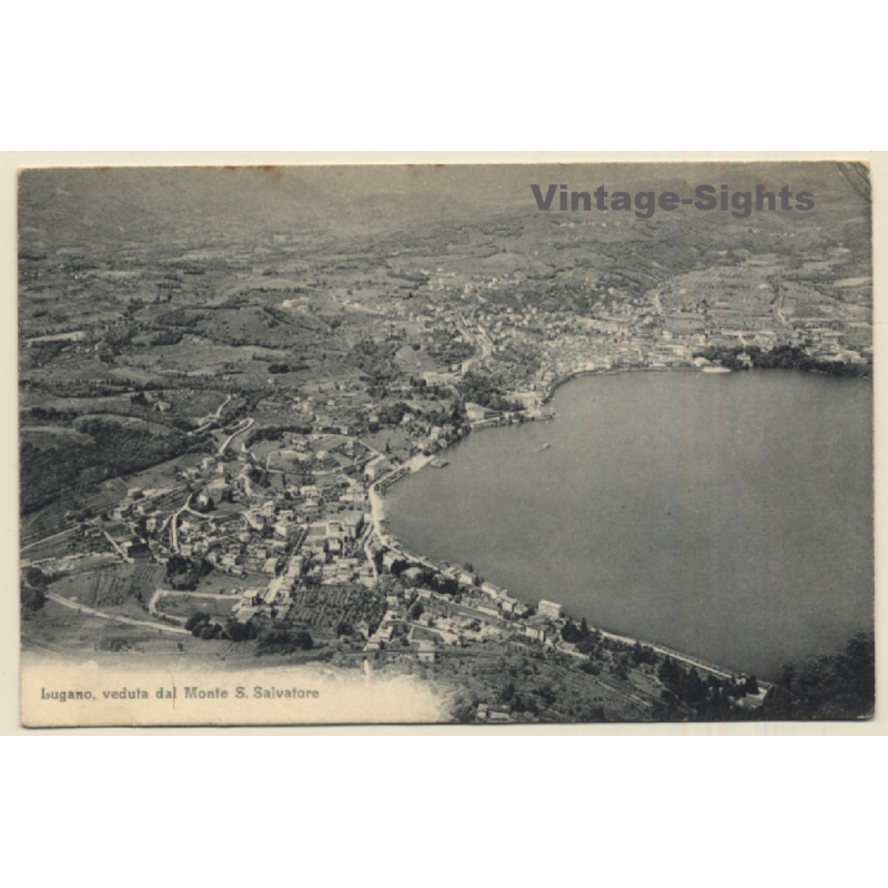 Lugano / Switzerland: Veduta Dal Monte S.Salvatore (Vintage PC 1909)