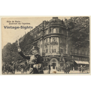 Paris / France: Boulevard Des Capucines / Flic - Police Man (Vintage PC 1904)