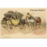 Postkutsche - Kutscher - Posthorn / Post Vor 100 Jahren (Vintage Artist PC ~1910s)