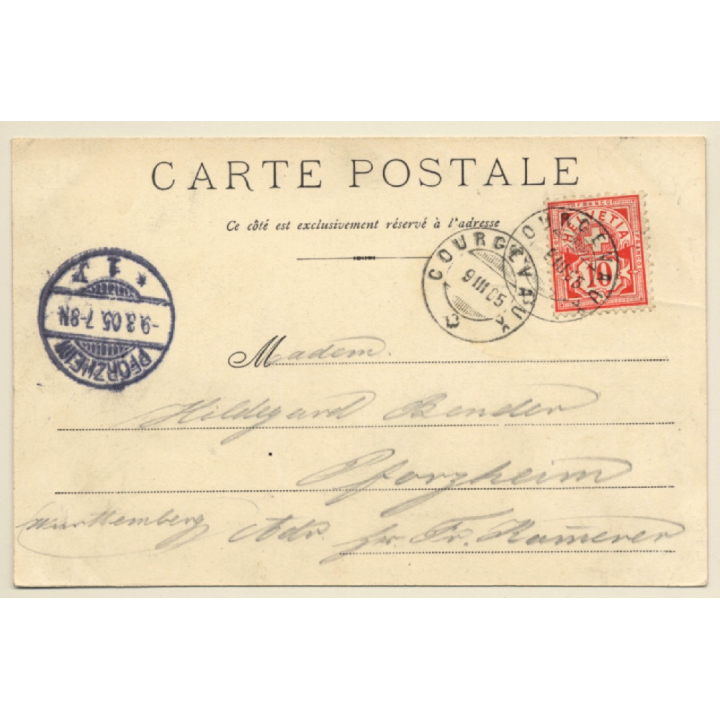 Poste Suisse En Hiver / Pferdeschlitten (Vintage PC 1905)