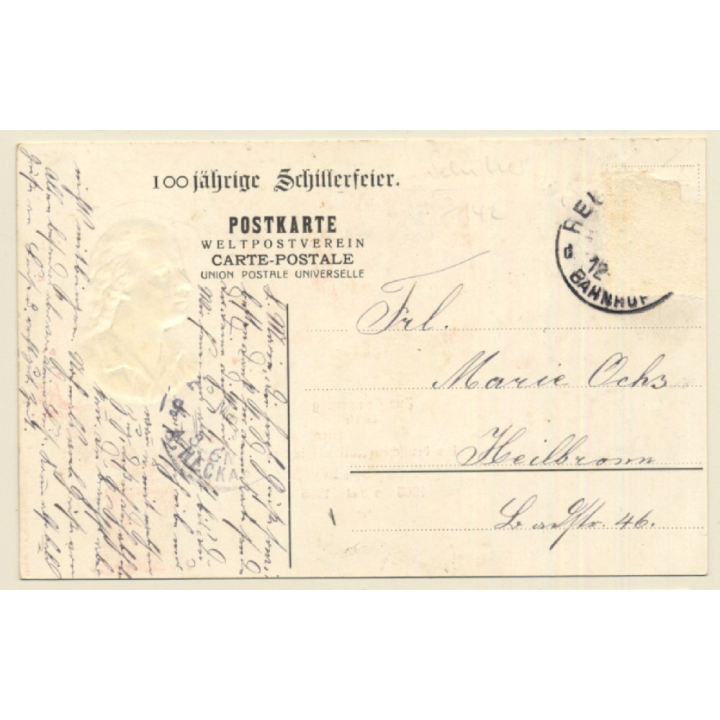 Marbach a.N. / Germany: Schiller Denkmall (Vintage PC ~1905)