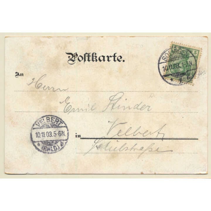 Müngsten An Der Wupper / Germany: Müngstener Brücke (Vintage PC Litho 1903)