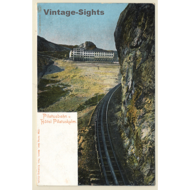 Switzerland: Pilatusbahn - Hotel Pilatuskulm (Vintage PC ~1900s)