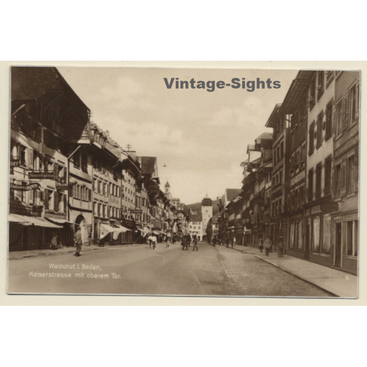 Waldshut Tiengen I. Baden: Kaiserstrasse Mit Oberem Tor (Vintage RPPC 1930)