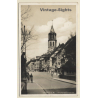 Rottweil a.N. / Germany: Hochbrücktorstrasse - Kirchturm (Vintage RPPC 1935)