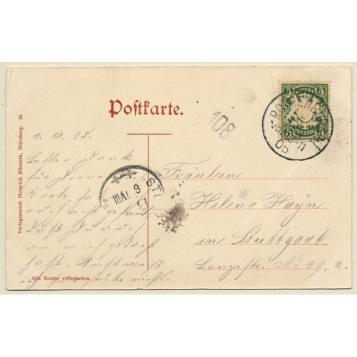 Rothenburg A. T. / Germany: Topplerschösschen Kaiserstuhl (Vintage PC 1905)