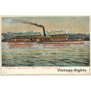 Starnberger See / Germany: Salon Dampfer Luitpold / Steamer (Vintage PC 1906)