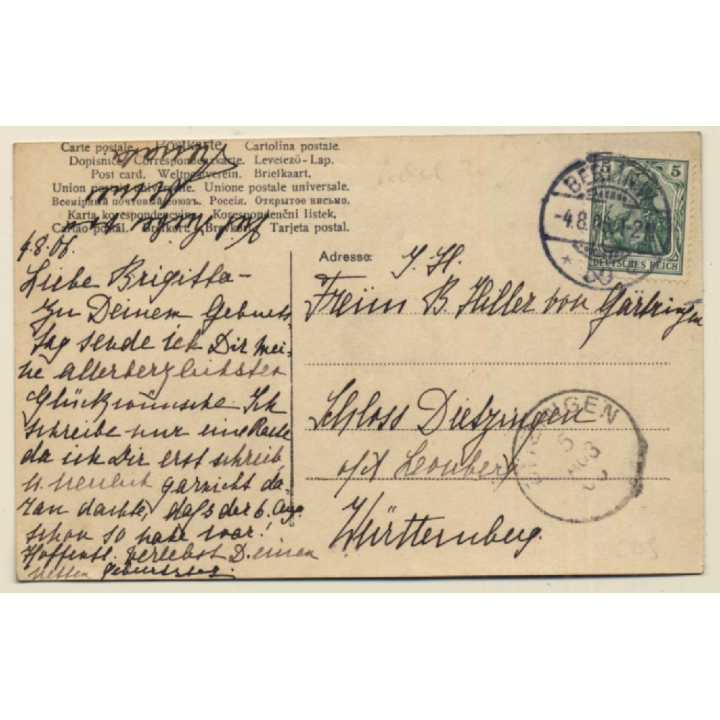 Kronprinzessin Cecille Von Preußen / Ascot Style Hat (Vintage RPPC 1906)