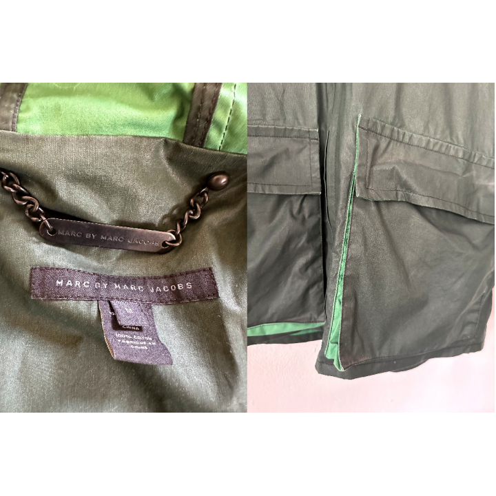 Marc By Marc Jacobs: Green Waxed Windbreaker / Rain Coat (Size M ~ 2000s)