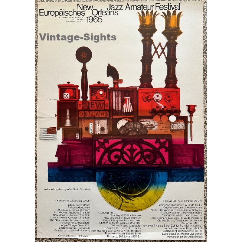 Europäisches New Orleans Amateur Jazz Festival 1965 (Vintage Poster Günther Kieser)
