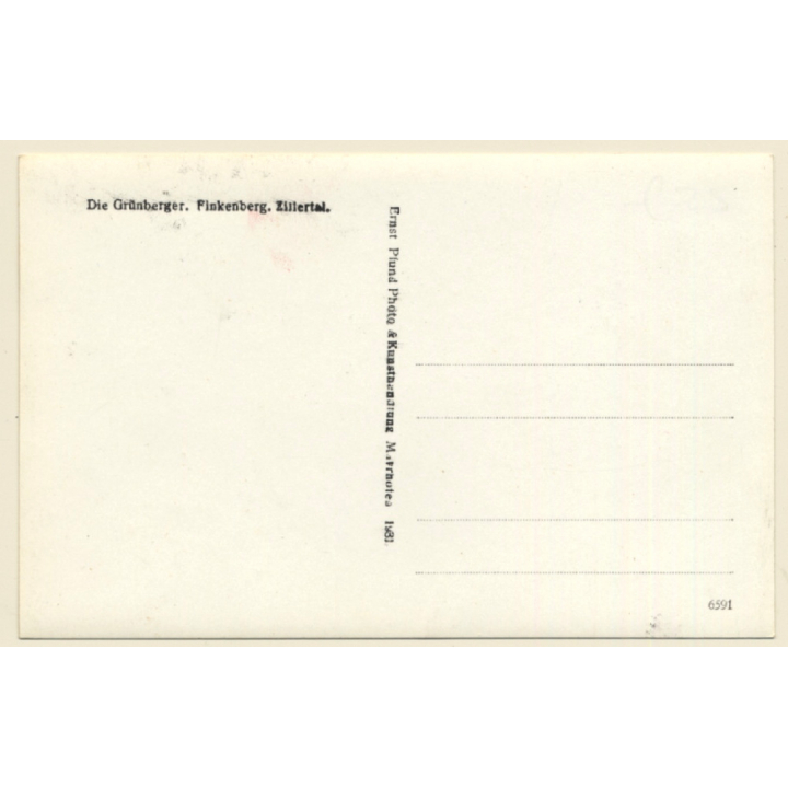 Finkenberg / Zillertal: Die Grünberger Musikkapelle / Dance - Harp (Vintage RPPC 1931)