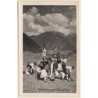 Finkenberg / Zillertal: Die Grünberger Musikkapelle / Schuhplattler - Harp (Vintage RPPC 1931)