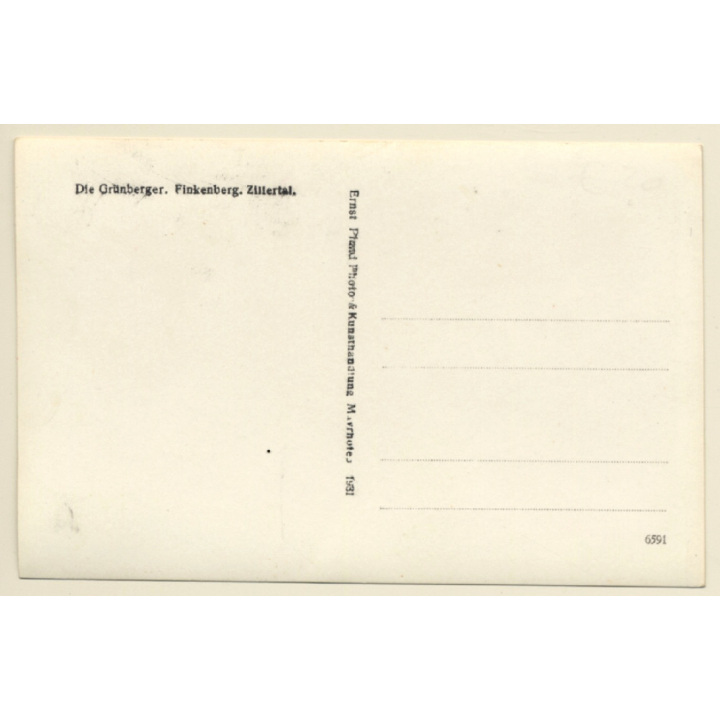 Finkenberg / Zillertal: Die Grünberger Musikkapelle / Schuhplattler - Harp (Vintage RPPC 1931)