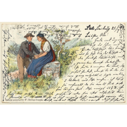 Black Forest: Badische Landestrachten N°1 Altenheim Kinzigthal (Vintage PC Litho 1899)