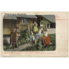 Photographer Takes Picture Of Family In Black Forest Garb (Vintage PC 1900s)