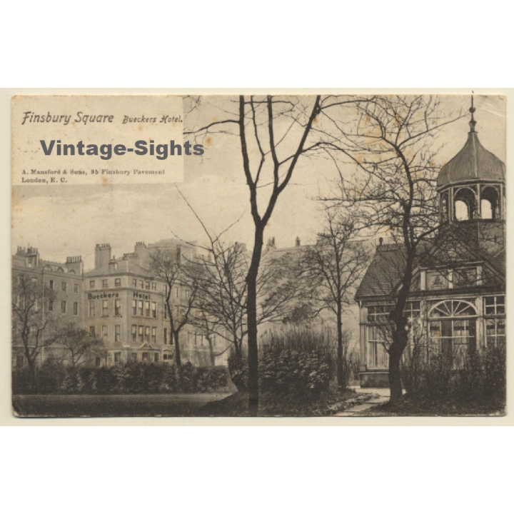 London / UK: Finsbury Square - Bueckers Hotel (Vintage PC 1907)