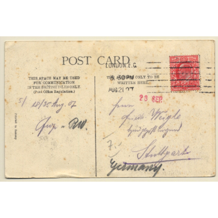 London / UK: Finsbury Square - Bueckers Hotel (Vintage PC 1907)