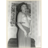 Pretty Semi Nude In Front Of Funky Wallpaper *4 / Vitiligo (Vintage Photo GDR ~1980s)