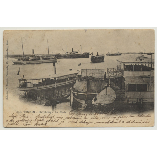Tonkin - Haiphong / Vietnam: La Rade (Vintage Postcard 1905)
