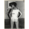Rear View: Semi Nude Woman In Tank Top / Butt (Vintage Photo GDR ~1980s)