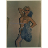 Slim Blonde Striptease Dancer / Feather Boa (Vintage Photo GDR ~1980s)