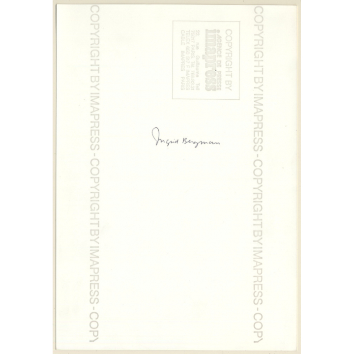 Portrait Of Ingrid Bergam / Triple Pearl Necklace (Vintage IMAPRESS Photo)