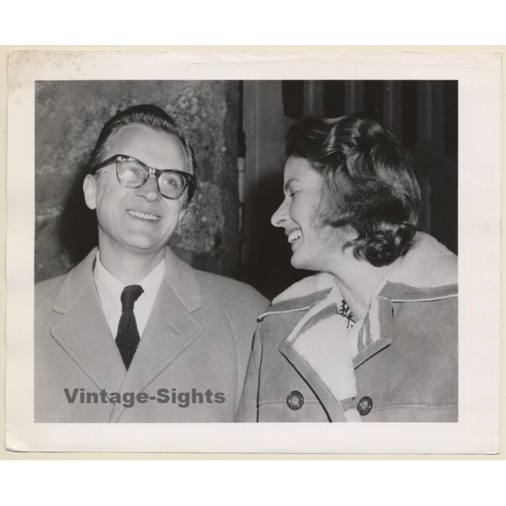 Portrait Of Ingrid Bergman & Lars Schmidt (Vintage Press Photo 1950s)